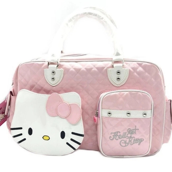 Hello Kitty Sanrio Travel Bag Hand Carry Luggage Cute Gym Bag Kawaii Y2K Pink - Picture 10 of 10